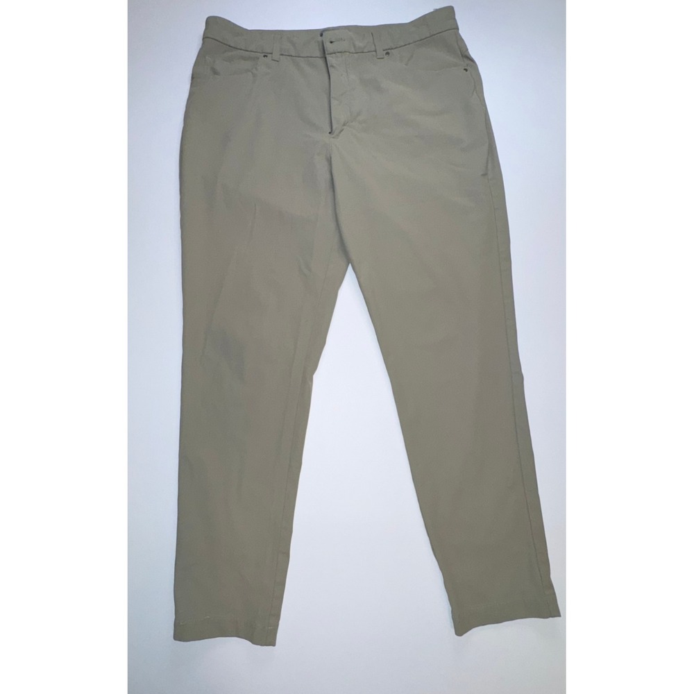 VRST Mens Khaki Commuter Pants Tan Stretch Trousers 36x32 Slim Straight